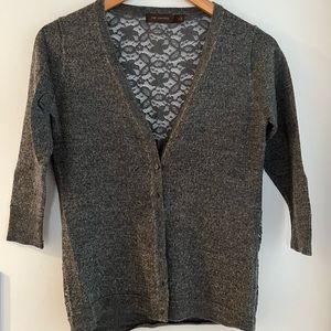 THE LIMITED Button Down Crop Sleeve Sweater